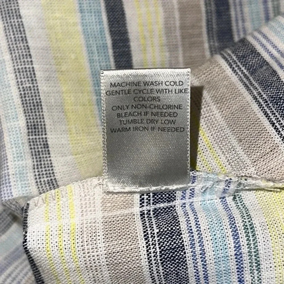 Christopher & Banks Multi Stripe Linen Shift Sun Dress Women Large Casual Travel - Picture 5 of 6